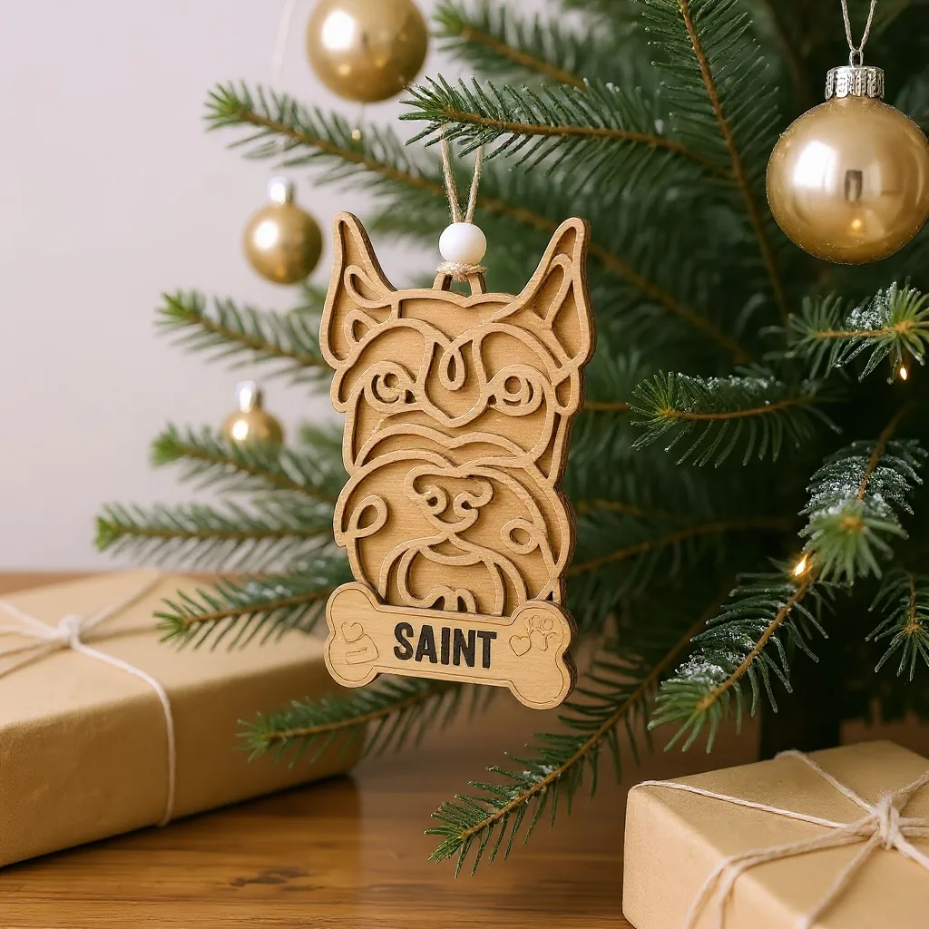 Wooden Dog Ornament