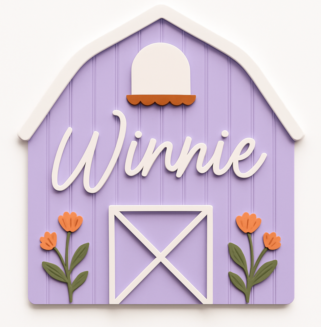 Baby Girl Barn Name Sign