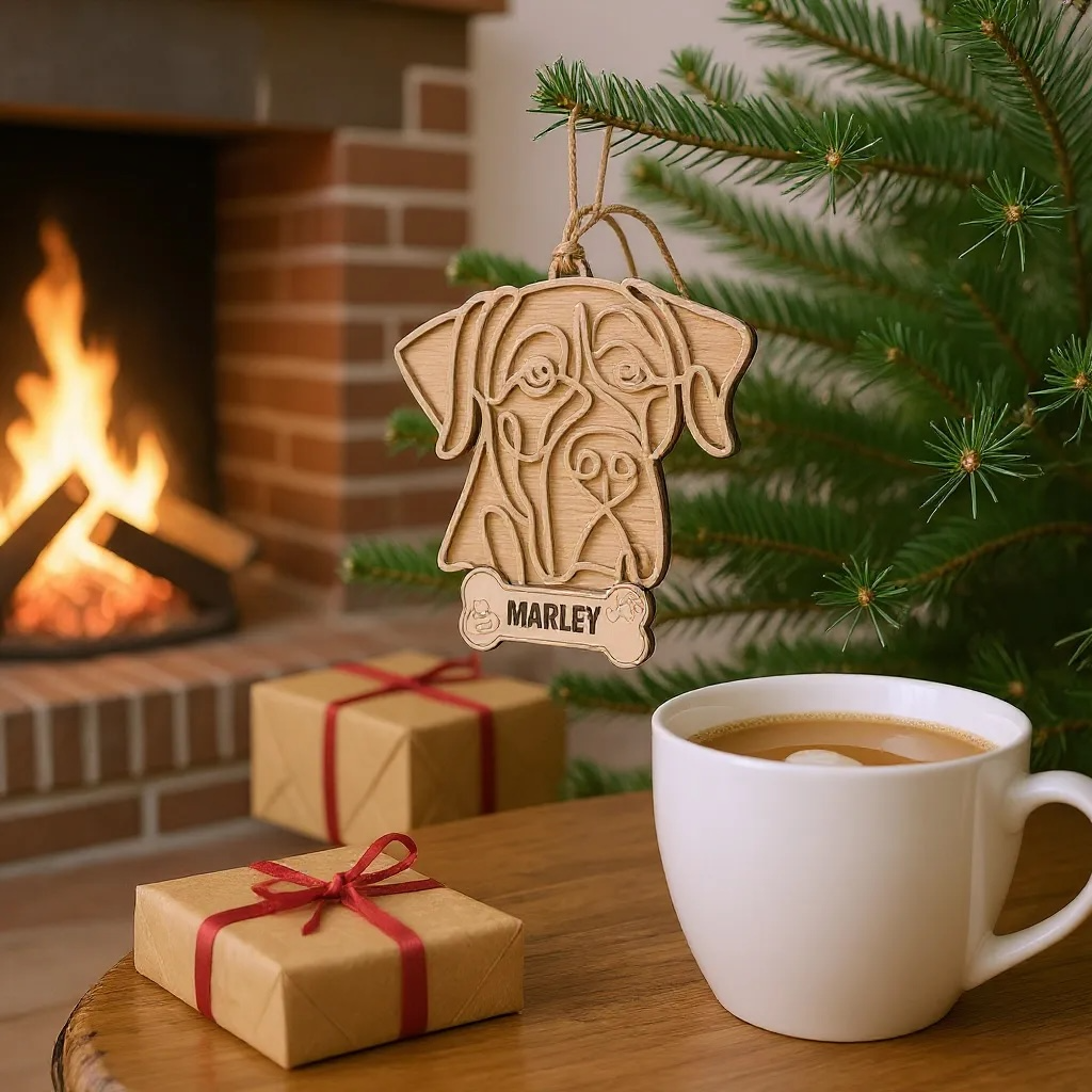 Wooden Dog Ornament