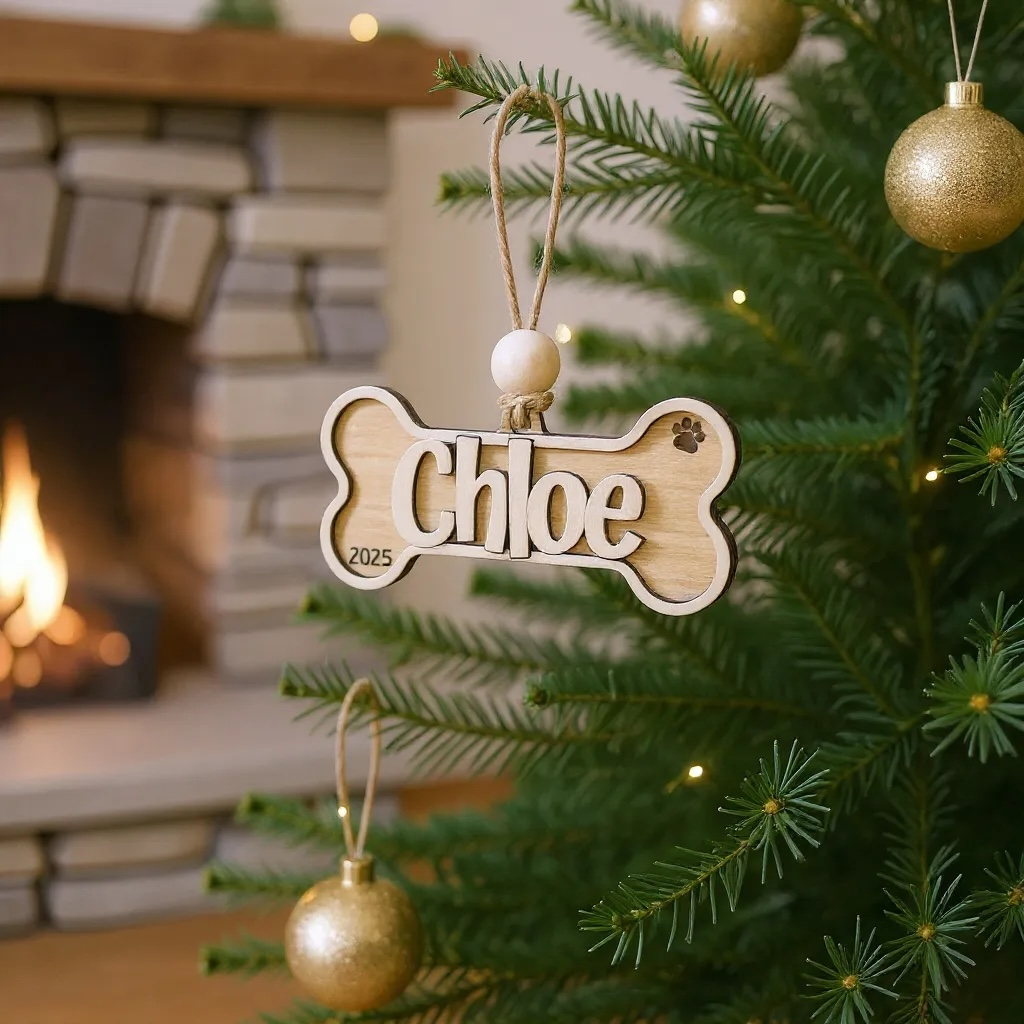 Custom Dog Bone Ornament