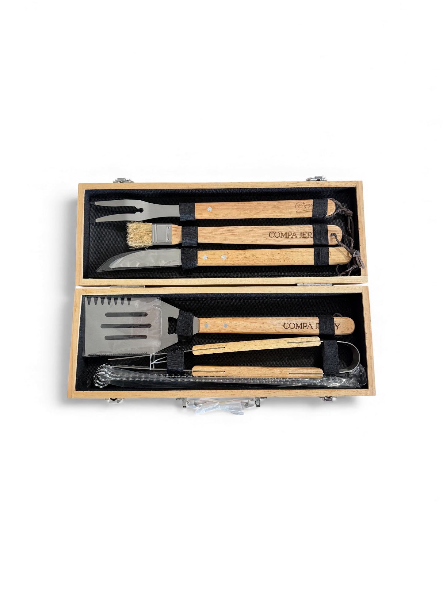 Personalized Grilling Tool Set in Engraved Wood Case