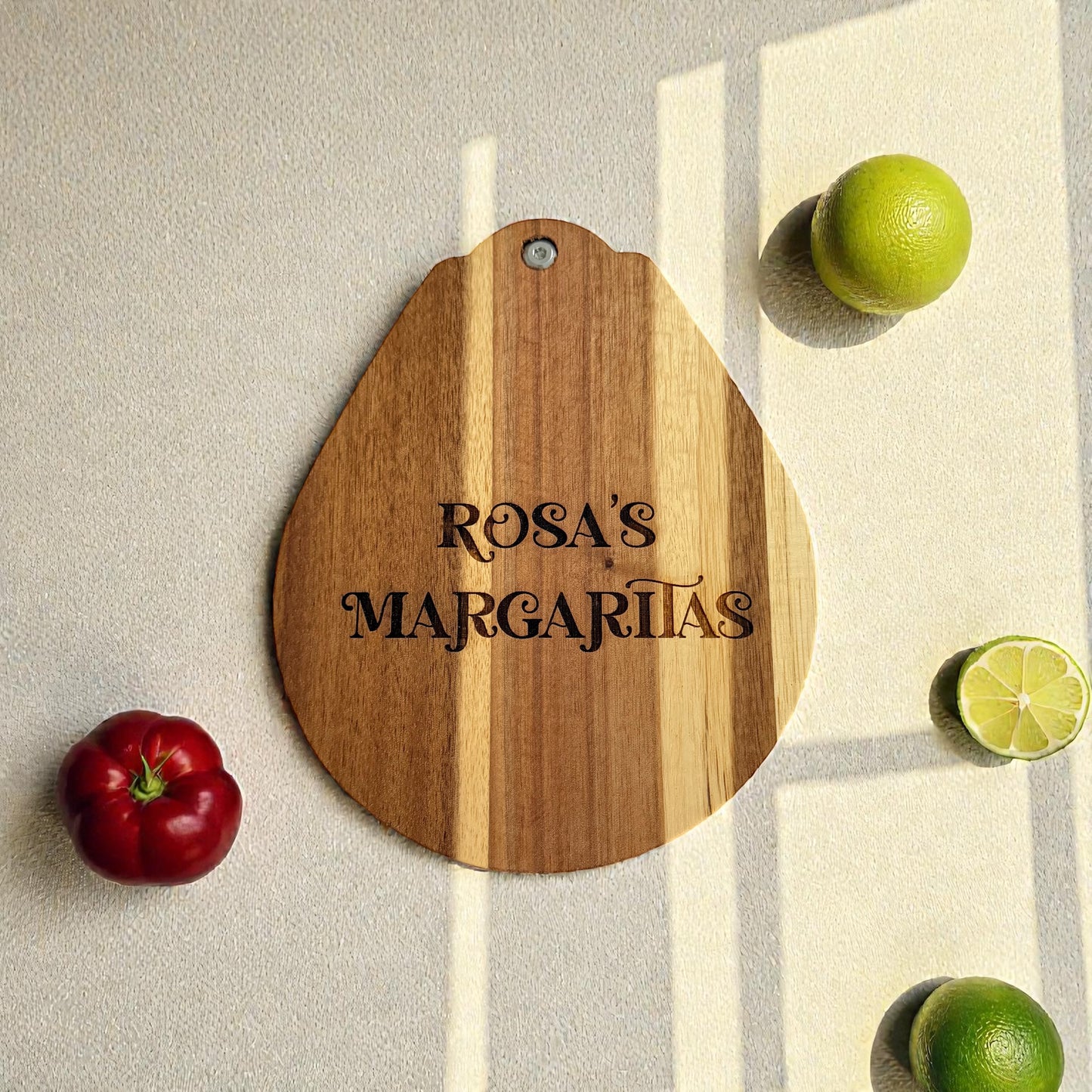 Personalized Acacia Wood Margarita Salt Rimmer Set