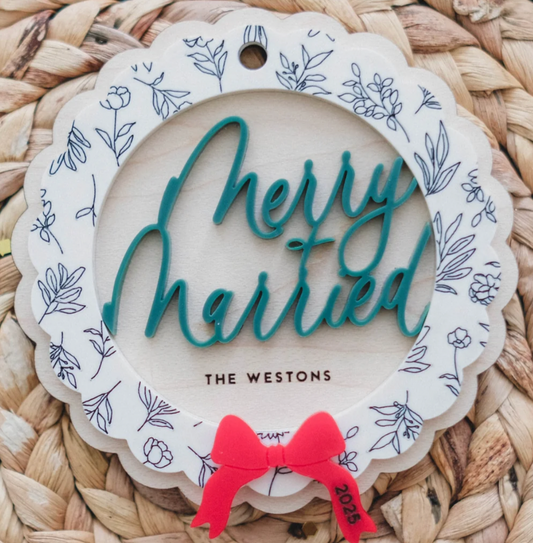 Merry Married Christmas Ornament
