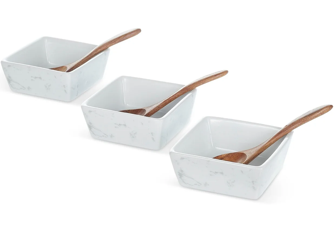 Personalized Marble & Acacia Charcuterie Serving Board Set – 11-Piece Entertaining Gift